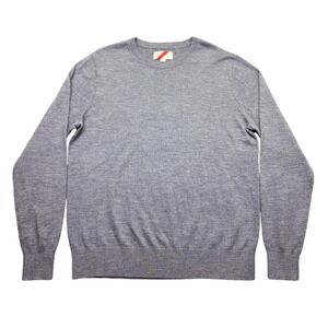 Best Made Co Mens Large Gray 100% Merino Wool Crewneck Sweater B3050 GYH
